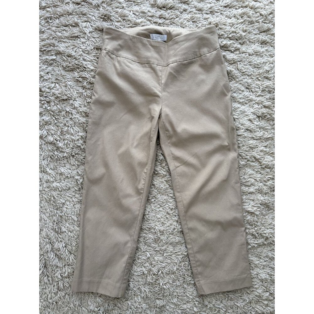 New Directions Womens Khaki Pull-On Ankle Pants Size 6
